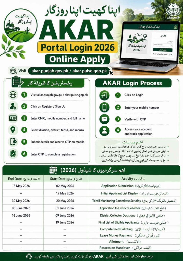 AKAR Portal Login 2026 Online Apply